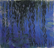Репродукция картины "водяные лилии и ветви плакучей ивы" художника "моне клод"