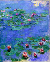 Картина "красные водяные лилии" художника "моне клод"