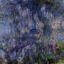 Картина "водяные лилии, отражение плакучей ивы" художника "моне клод"