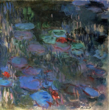 Картина "водяные лилии, отражение плакучей ивы (правая половина)" художника "моне клод"