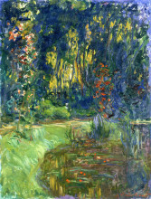Репродукция картины "пруд с водяными лилиями в живерни" художника "моне клод"