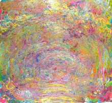 Репродукция картины "тропинка под розовой аркой" художника "моне клод"
