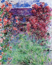 Картина "дом среди роз" художника "моне клод"