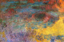 Копия картины "пруд с водяными лилиями, вечер (левая половина)" художника "моне клод"