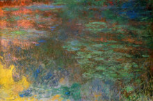 Репродукция картины "пруд с водяными лилиями, вечер (правая половина)" художника "моне клод"