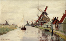Картина "мельницы в голландии" художника "моне клод"