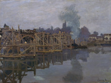 Копия картины "мост на реконструкции" художника "моне клод"