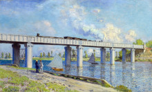 Репродукция картины "железнодорожный мост в аржантёе" художника "моне клод"