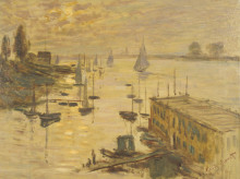 Репродукция картины "залив, вид с моста в аржантёе" художника "моне клод"