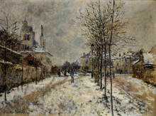 Репродукция картины "снежный эффект, бульвар де понтуаз в аржантёе" художника "моне клод"