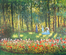Картина "семья художника в саду" художника "моне клод"
