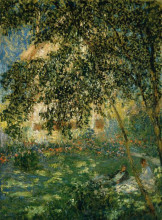 Репродукция картины "отдых в саду, аржантёй" художника "моне клод"