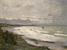 Копия картины "побережье в сент-адресе" художника "моне клод"
