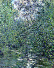 Копия картины "ивы на реке" художника "моне клод"