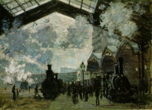 Копия картины "вокзал сен-лазар," художника "моне клод"