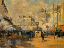 Картина "вокзал сен-лазар, эффект солнечного света" художника "моне клод"