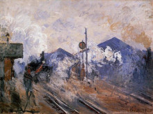 Копия картины "вокзал сен-лазар, рельсовый путь" художника "моне клод"