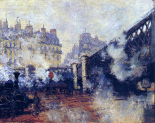 Репродукция картины "европеский мост, вокзал сен-лазар" художника "моне клод"
