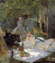 Репродукция картины "завтрак на траве (центральная часть)" художника "моне клод"