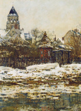 Копия картины "ветёй, церковь зимой" художника "моне клод"