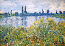 Копия картины "цветы на берегах сены близ ветёя" художника "моне клод"