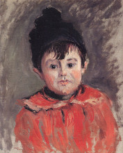 Репродукция картины "портрет мишеля в шапочке с помпоном" художника "моне клод"