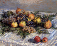 Картина "натюрморт с грушами и виноградом" художника "моне клод"
