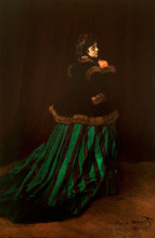 Репродукция картины "камилла (женщина в зелёном платье)" художника "моне клод"