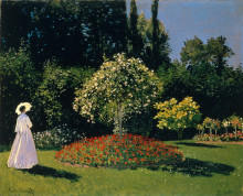 Картина "жанна-маргарита лекадр в саду" художника "моне клод"