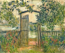 Картина "садовые ворота в ветёе" художника "моне клод"