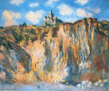 Копия картины "церковь в варанжвиле, утро" художника "моне клод"