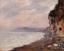 Картина "скалы в пурвиле, туман" художника "моне клод"