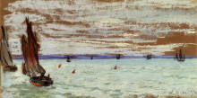 Копия картины "открытое море" художника "моне клод"