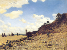 Репродукция картины "побережье в онфлёре" художника "моне клод"
