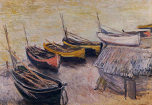 Репродукция картины "лодки на побережье" художника "моне клод"