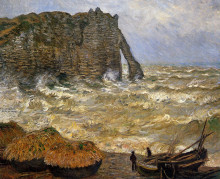 Копия картины "бурное море в этрета" художника "моне клод"