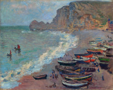 Репродукция картины "побережье в этрета" художника "моне клод"