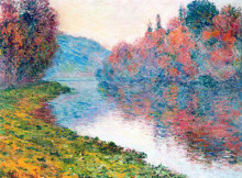 Копия картины "берега сены в женфоссе, ясная погода" художника "моне клод"