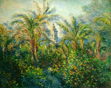 Репродукция картины "сад в бордигере, впечатление утра" художника "моне клод"