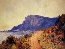 Репродукция картины "красная дорога на кап-мартен, близ ментона" художника "моне клод"