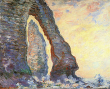 Репродукция картины "скала игла, вид сквозь порт д&#39;амон" художника "моне клод"