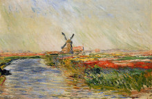 Копия картины "тюльпанное поле в голландии" художника "моне клод"