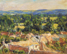 Копия картины "вид на деревню в живерни" художника "моне клод"