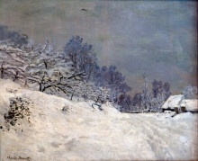 Копия картины "дорога на ферму сен-симон зимой" художника "моне клод"