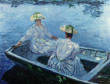 Репродукция картины "голубая весельная лодка" художника "моне клод"