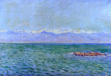 Репродукция картины "море и альпы" художника "моне клод"