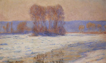 Репродукция картины "сена в бенекуре, зима" художника "моне клод"