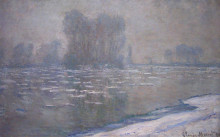 Копия картины "льдины, туманное утро" художника "моне клод"