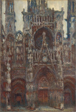 Репродукция картины "руанский собор, вечер, гармония в коричневом" художника "моне клод"