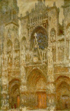 Копия картины "руанский собор, ворота, пасмурный день" художника "моне клод"